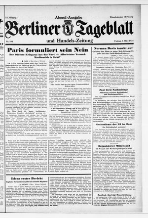 Berliner Tageblatt und Handels-Zeitung vom 02.03.1934