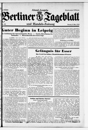 Berliner Tageblatt und Handels-Zeitung vom 05.03.1934