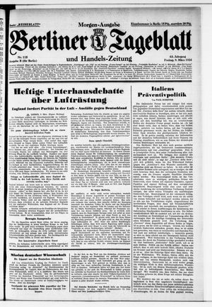 Berliner Tageblatt und Handels-Zeitung vom 09.03.1934