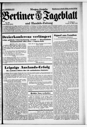 Berliner Tageblatt und Handels-Zeitung vom 16.03.1934