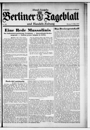 Berliner Tageblatt und Handels-Zeitung vom 19.03.1934