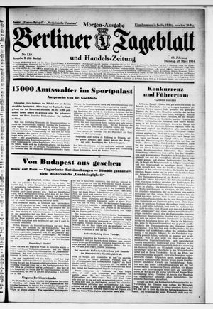 Berliner Tageblatt und Handels-Zeitung vom 20.03.1934