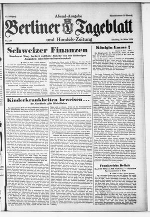 Berliner Tageblatt und Handels-Zeitung vom 20.03.1934