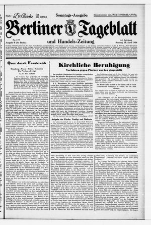 Berliner Tageblatt und Handels-Zeitung vom 15.04.1934
