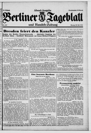 Berliner Tageblatt und Handels-Zeitung vom 28.05.1934