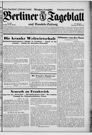 Berliner Tageblatt und Handels-Zeitung vom 29.05.1934