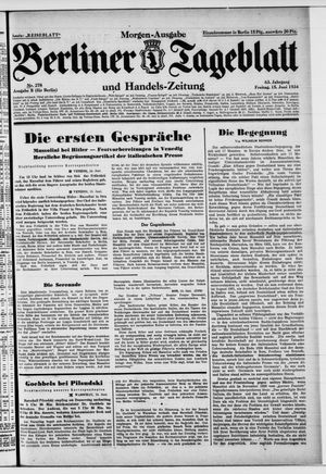 Berliner Tageblatt und Handels-Zeitung vom 15.06.1934
