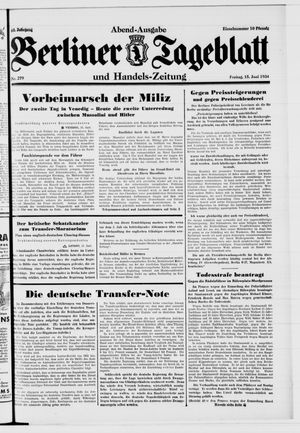 Berliner Tageblatt und Handels-Zeitung vom 15.06.1934