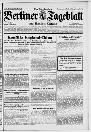 Berliner Tageblatt und Handels-Zeitung vom 20.06.1934