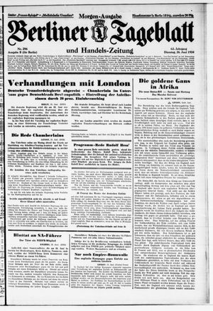 Berliner Tageblatt und Handels-Zeitung vom 26.06.1934