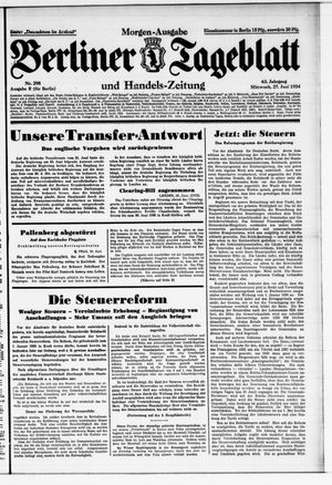 Berliner Tageblatt und Handels-Zeitung vom 27.06.1934