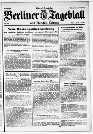 Berliner Tageblatt und Handels-Zeitung vom 27.06.1934
