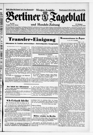 Berliner Tageblatt und Handels-Zeitung vom 05.07.1934