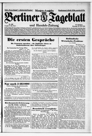 Berliner Tageblatt und Handels-Zeitung vom 10.07.1934