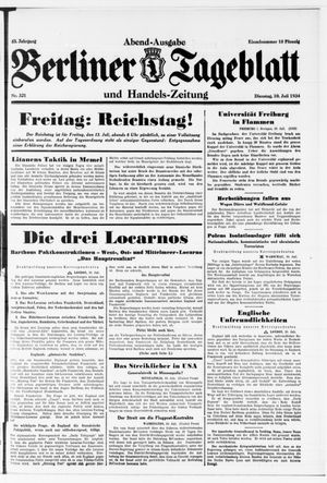 Berliner Tageblatt und Handels-Zeitung vom 10.07.1934