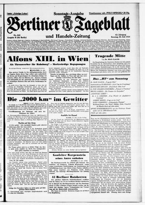 Berliner Tageblatt und Handels-Zeitung vom 22.07.1934