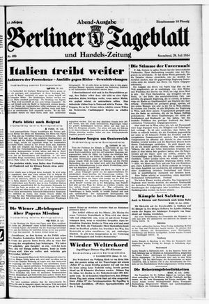 Berliner Tageblatt und Handels-Zeitung vom 28.07.1934