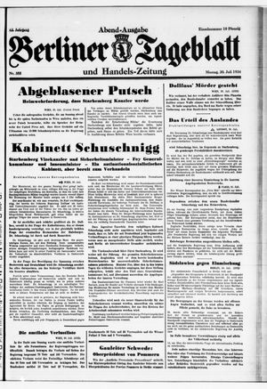 Berliner Tageblatt und Handels-Zeitung vom 30.07.1934