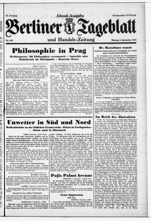 Berliner Tageblatt und Handels-Zeitung vom 03.09.1934