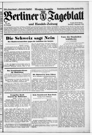 Berliner Tageblatt und Handels-Zeitung vom 04.09.1934
