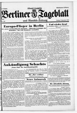 Berliner Tageblatt und Handels-Zeitung vom 07.09.1934
