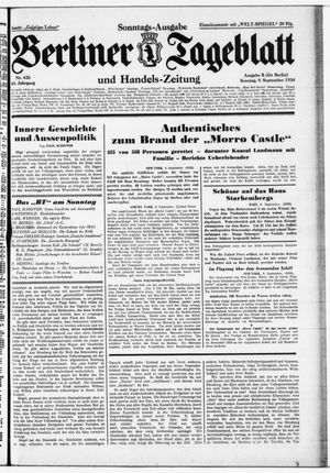 Berliner Tageblatt und Handels-Zeitung vom 09.09.1934