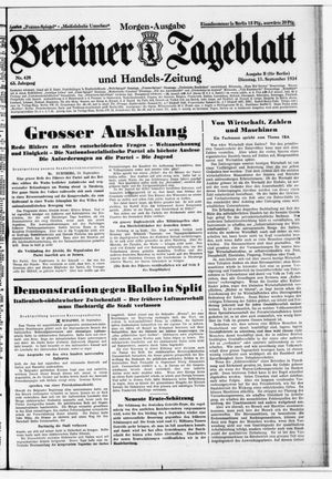 Berliner Tageblatt und Handels-Zeitung vom 11.09.1934