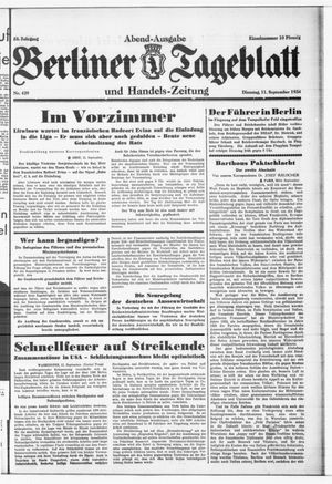 Berliner Tageblatt und Handels-Zeitung vom 11.09.1934