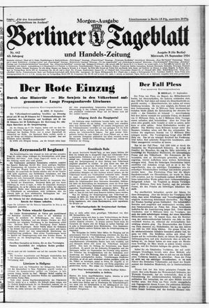 Berliner Tageblatt und Handels-Zeitung vom 19.09.1934