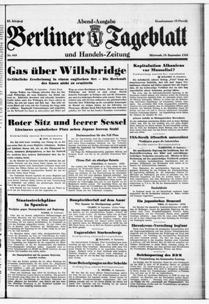 Berliner Tageblatt und Handels-Zeitung vom 19.09.1934