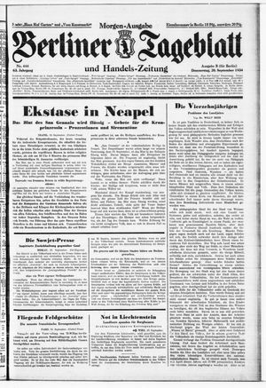 Berliner Tageblatt und Handels-Zeitung vom 20.09.1934