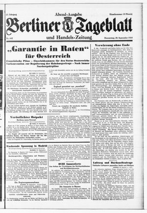 Berliner Tageblatt und Handels-Zeitung vom 20.09.1934