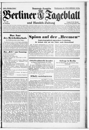 Berliner Tageblatt und Handels-Zeitung vom 23.09.1934