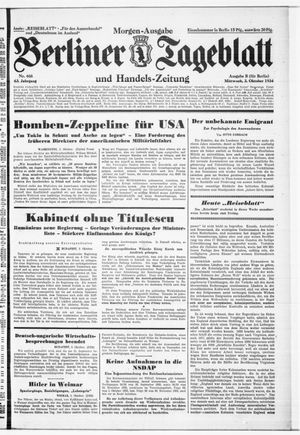 Berliner Tageblatt und Handels-Zeitung vom 03.10.1934