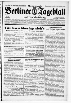Berliner Tageblatt und Handels-Zeitung vom 04.10.1934