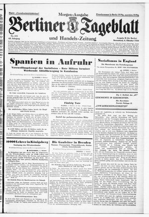 Berliner Tageblatt und Handels-Zeitung vom 06.10.1934