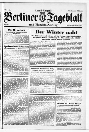 Berliner Tageblatt und Handels-Zeitung vom 06.10.1934