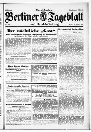Berliner Tageblatt und Handels-Zeitung vom 26.10.1934