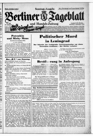 Berliner Tageblatt und Handels-Zeitung vom 02.12.1934