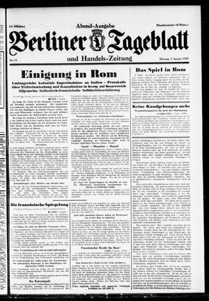 Berliner Tageblatt und Handels-Zeitung vom 07.01.1935