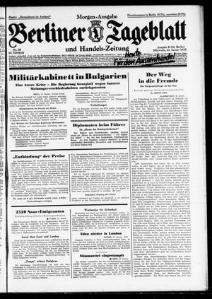 Berliner Tageblatt und Handels-Zeitung vom 23.01.1935