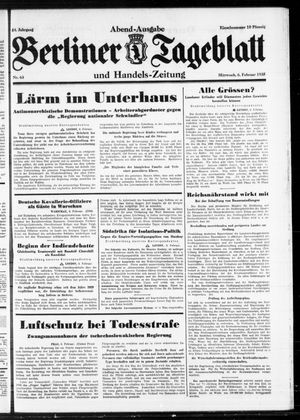 Berliner Tageblatt und Handels-Zeitung on Feb 6, 1935