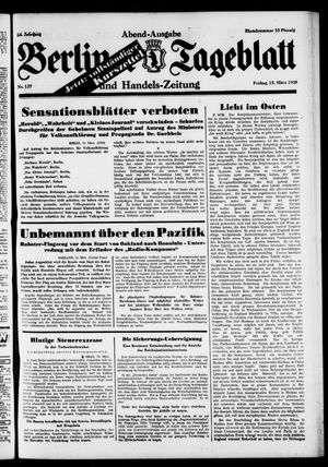 Berliner Tageblatt und Handels-Zeitung vom 15.03.1935
