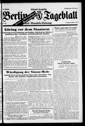 Berliner Tageblatt und Handels-Zeitung vom 22.03.1935
