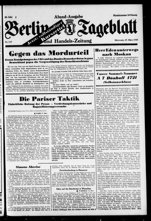 Berliner Tageblatt und Handels-Zeitung vom 27.03.1935