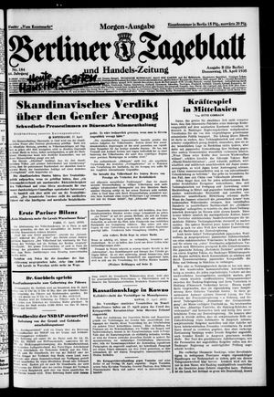 Berliner Tageblatt und Handels-Zeitung vom 18.04.1935