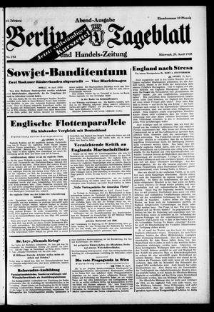 Berliner Tageblatt und Handels-Zeitung vom 24.04.1935
