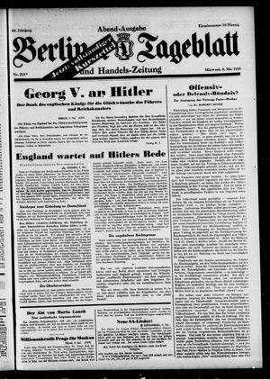 Berliner Tageblatt und Handels-Zeitung vom 08.05.1935