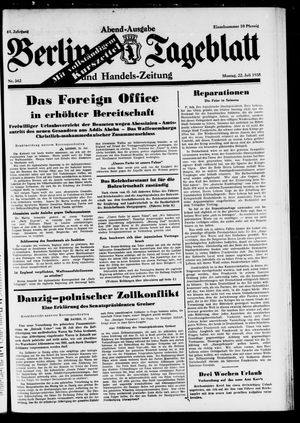 Berliner Tageblatt und Handels-Zeitung on Jul 22, 1935