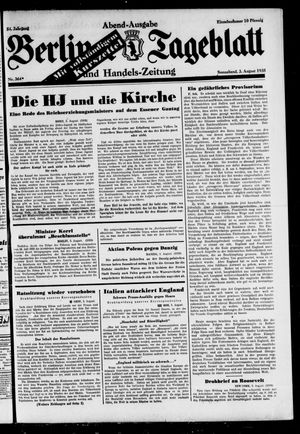 Berliner Tageblatt und Handels-Zeitung vom 03.08.1935